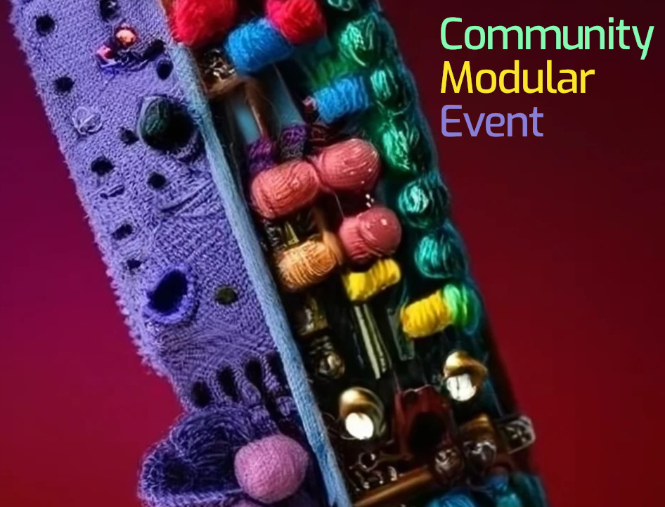 picture depicting synthesizer modules made of yarn